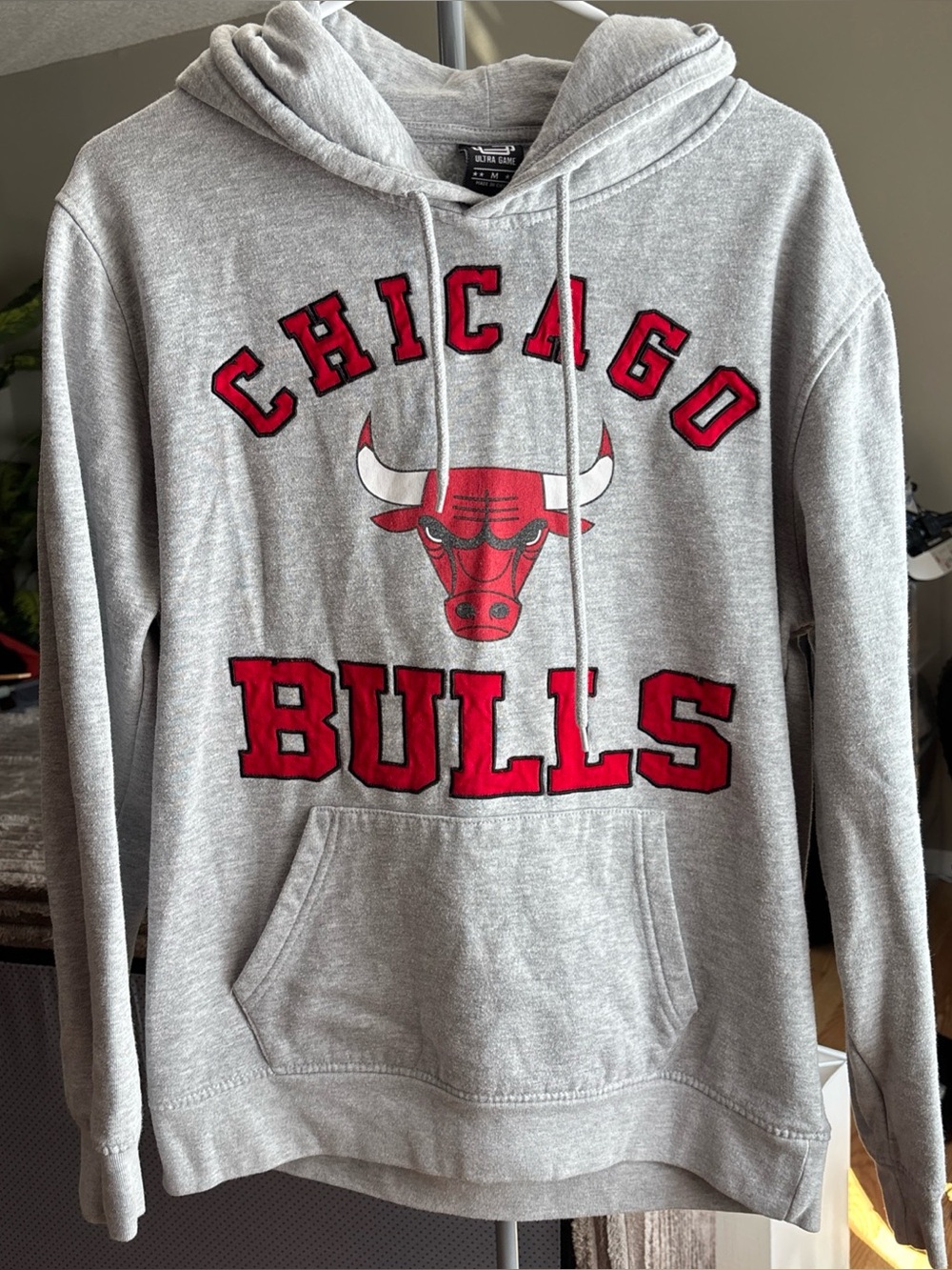 Chicago Bulls Grey Hoodie Sweatshirt + soft jogger sweatpants set size Medium